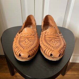 Handwoven Leather Huarache Slip-On Loafers - Tan Women’s size 10.5